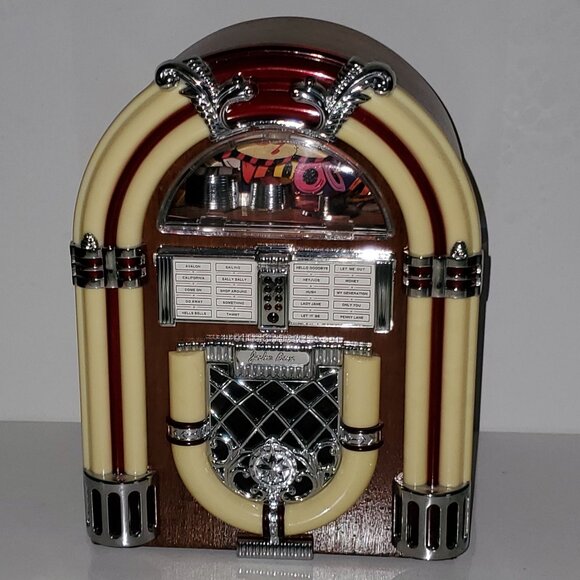 VINTAGE 1990 JUKE BOX DESIGN AM-FM RADIO, FULLY FUNCTIONAL, AA BATTERY POWERED - Picture 1 of 6